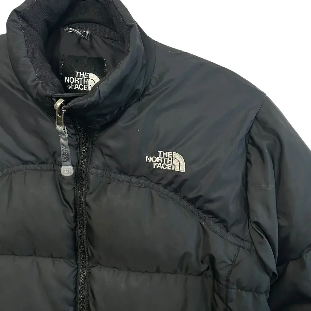 The North Face Retro Nuptse Jacket Big Girl's Sz L Black Goose Down 600 Fill
